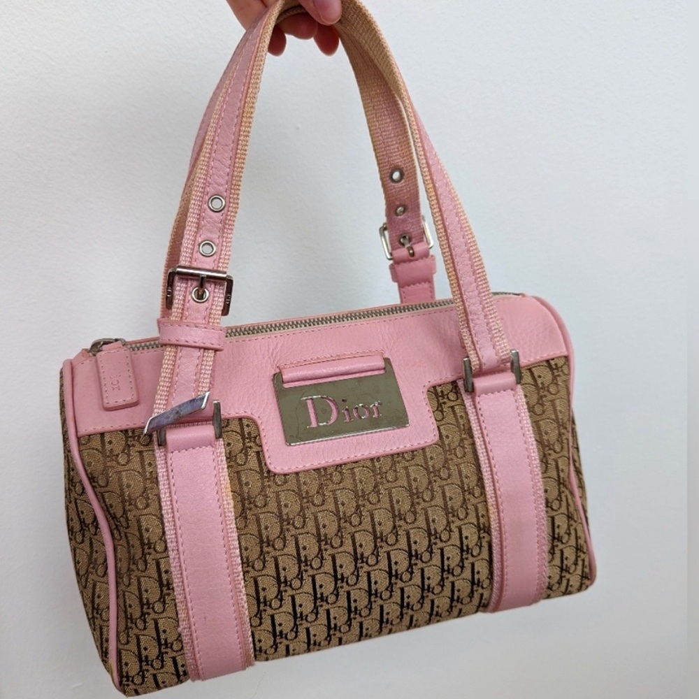 Baby pink Christian Dior Trotter Hand bag
